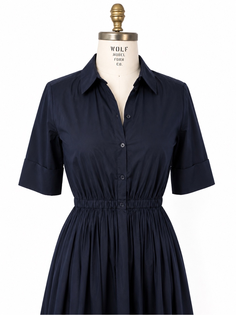 Joe Fresh Navy Button-Front Midi Shirt Dress